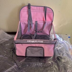 Pink and Gray Dog Travel Carrier